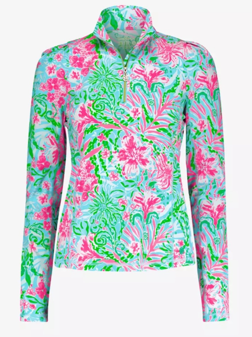 NWT Lilly Pulitzer Sz XXS Niccola Leaf It Wild Quarter Zip Pull Over